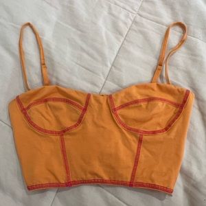 Princess Polly Orange Cup Detail Crop Top US 2